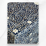 Dark Blue Mother of Pearl Inlay Chest Of 7 Drawers 4