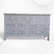 Dark Grey Mother Of Pearl Inlay Chest Of 7 Drawers Large