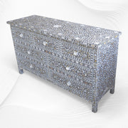 Dark Grey Mother Of Pearl Inlay Chest Of 7 Drawers Large