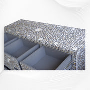 Dark Grey Mother Of Pearl Inlay Chest Of 7 Drawers Large
