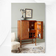 Deluxe Tamboured Bar Cabinet Brown 1