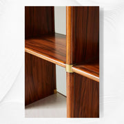 Deluxe Tamboured Bookshelf Cabinet Brown 4