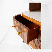 Deluxe Tamboured Bookshelf Cabinet Brown 7