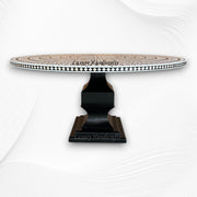 Diamond MOP Inlay Round Dining Table Black 5