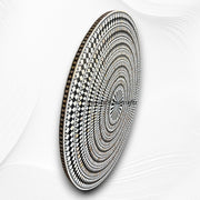 Diamond MOP Inlay Round Dining Table Top Black 4