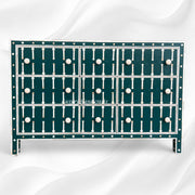 Dot Bone Inlay 9 Drawer Chest Dark Green 5