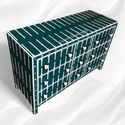Dot Bone Inlay 9 Drawer Chest Dark Green 1
