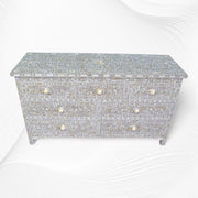 Dove Grey Mother Of Pearl Inlay Chest Of 7 Drawers Large 1