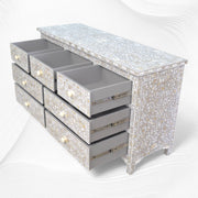 Dove Grey Mother Of Pearl Inlay Chest Of 7 Drawers Large 3