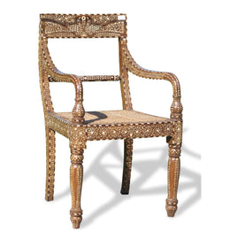 Elsie Bone Inlay Chair Teakwood Natural