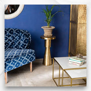 Embossed Brass Side Table Cylindrical Shape 2