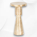 Embossed Brass Side Table Cylindrical Shape 1