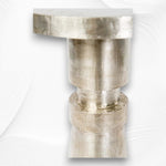 Embossed White Metal Side Table Cylindrical Shape 2