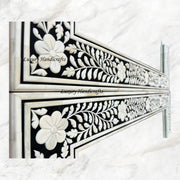 Embossed Bone Inlay Floral Mirror Square 4