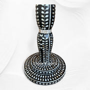 Emi Floral Mother of Pearl Inlay Dining Table Black 4