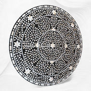 Emi Floral Mother of Pearl Inlay Dining Table Black 2