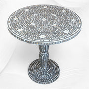 Emi Floral Mother of Pearl Inlay Dining Table Grey 5