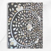 Emi Floral Mother of Pearl Inlay Dining Table Grey 3