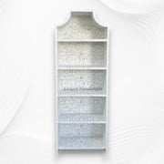 Floral Mother of Pearl Inlay Book Shelf White 2