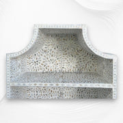 Floral Mother of Pearl Inlay Book Shelf White 5