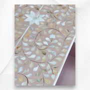 Floral MOP Inlay Console 2 Drawer Nude Pink 4
