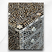 Floral MOP Inlay Bathroom Vanity Black 5