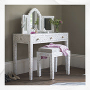 Floral Mother of Pearl Inlay Vanity Combo White