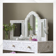 Floral Mother of Pearl Inlay Vanity Combo White 2