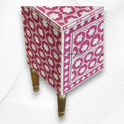 Flower Bone Inlay TV Unit with Drawers Pink 5