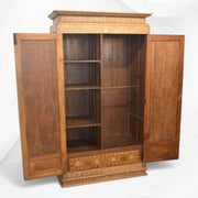 Flower Vintage Anglo Indian Bone Inlay Wardrobe Natural