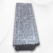 French Bone Inlay 5 Drawer Chest Black 2