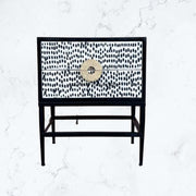 Full Bone 2 Drawer Bedside Black Ready to Ship 1