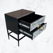 Full Bone 2 Drawer Bedside Black Ready to Ship 3