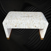 Full Bone Inlay Waterfall 2 Drawers Console 2