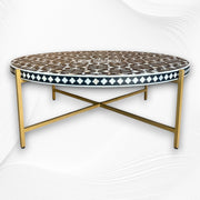 Gabi MOP Inlay Lotus Center Table Black Gold 5