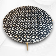 Gabi MOP Inlay Lotus Center Table Black Gold 4