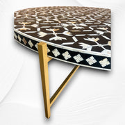 Gabi MOP Inlay Lotus Center Table Black Gold 3