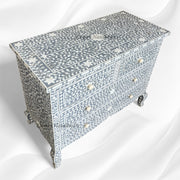 Grace Bone Inlay 4 Drawer Dresser Black Grey 1