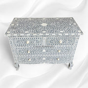 Grace Bone Inlay 4 Drawer Dresser Black Grey 3