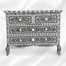 Grace Bone Inlay 4 Drawer Dresser Black