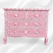 Grace Bone Inlay 4 Drawer Dresser Pink