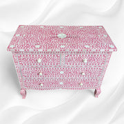 Grace Bone Inlay 4 Drawer Dresser Pink 3