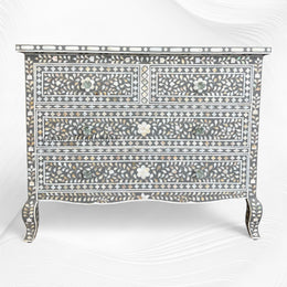Grace Mother of Pearl Inlay 4 Drawer Dresser Grey