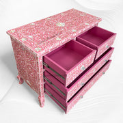 Grace Mother of Pearl Inlay 4 Drawer Dresser Pink 3