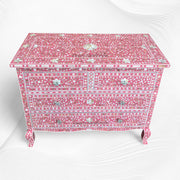 Grace Mother of Pearl Inlay 4 Drawer Dresser Pink 5