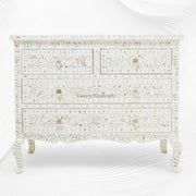 Grace Mother of Pearl Inlay 4 Drawer Dresser White
