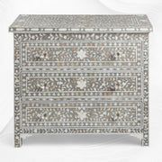 Grey Mother Of Pearl Inlay 3 Drawer Chest Floral