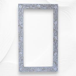 Grey Mother Of Pearl Inlay Mirror Floral