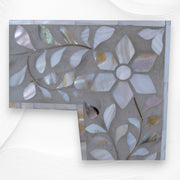 Grey Mother Of Pearl Inlay Mirror Floral