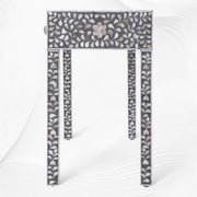 Grey Mother Of Pearl Inlay Floral 3 Drawer Console Table 3